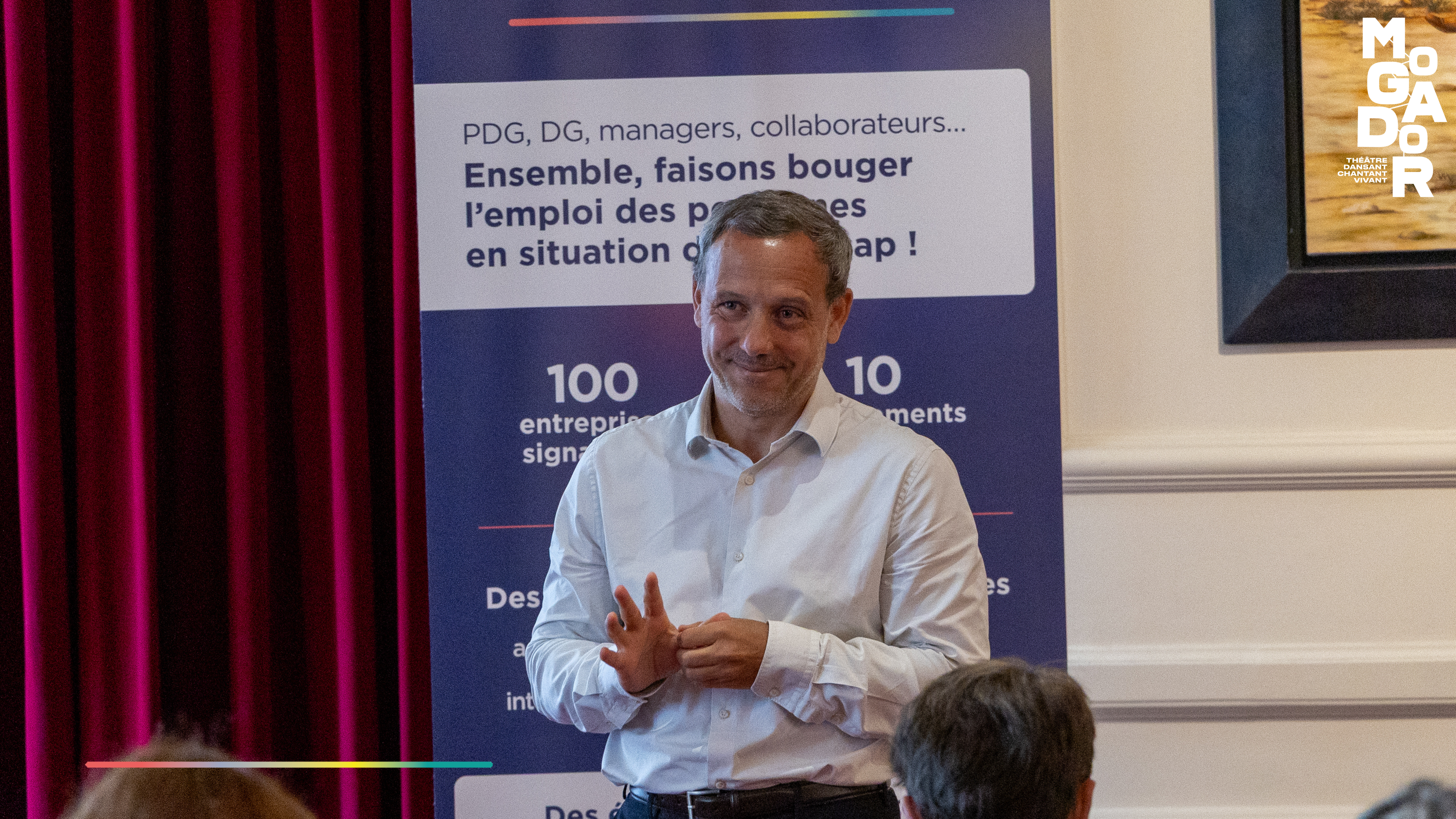 Adrien Taquet au 10e Caf&eacute; des Dirigeants Engag&eacute;s, le 24 juin 2026 au Th&eacute;&acirc;tre Mogador