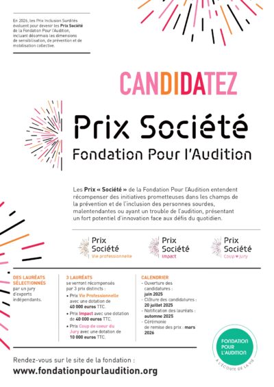 Affichette A4 Prix Société de la Fondation pour l’Audition 2026 Affichette A4 Prix Société de la Fondation pour l'Audition 2026